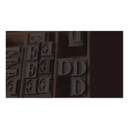 lead letterpress type business card