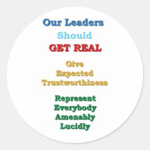 Leaders GET REAL Round Stickers