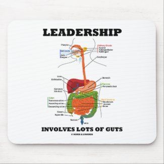 Leadership Involves Lots Of Guts (Digestive Humor) mousepad