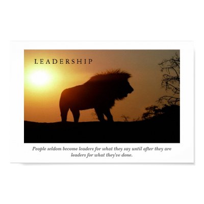 LEADERSHIP Motivational Lion Poster Print by jesterbryanc