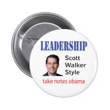 Leadership: Scott Walker style Pinback Button