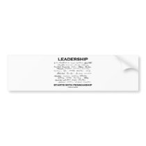 Leadership Starts With Penmanship (Signatures) Bumper Stickers