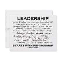 Leadership Starts With Penmanship (Signatures) Custom Invitations