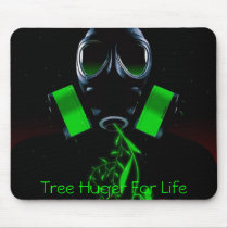 Leaf Gas Mask, Tree Huger For Life mousepads