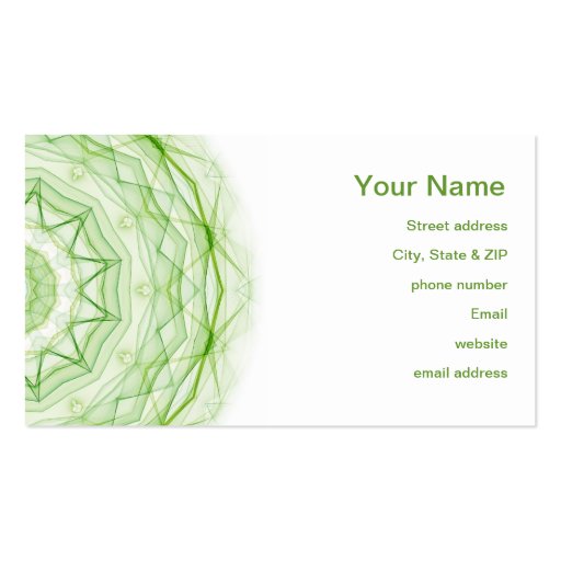Leaf Green Spiderweb Business Card (back side)