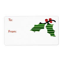 Leaf Lines Gift Tag Shipping Label