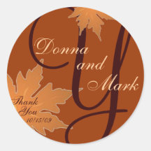 Leaf Monogram Sticker for Invitation