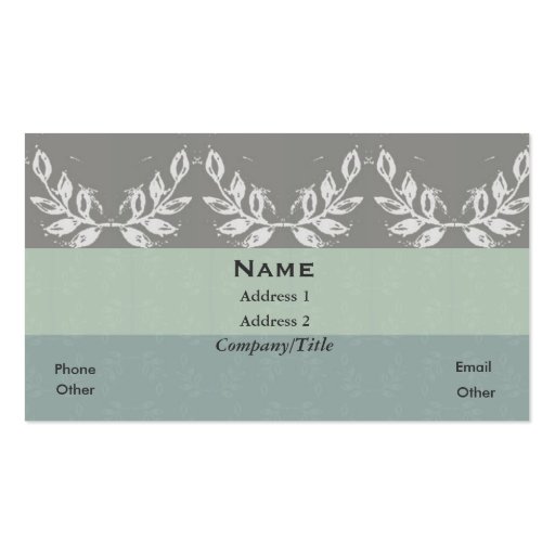 "Leaf Motif" Soft Shades - Customized Business Card (front side)