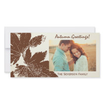 Leaf Print Autumn Greetings photo cards