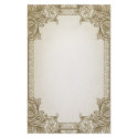 Leaf Scrolls- Brown stationery