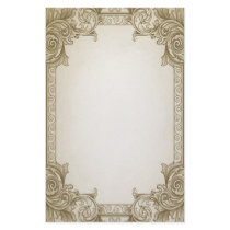 Leaf Scrolls- Brown stationery