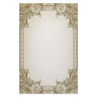Leaf Scrolls- Brown stationery