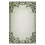 Leaf Scrolls - green Custom Stationery
