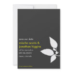 Leaf Silhouette - Gray and Yellow - Save the Date Custom Invitations