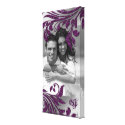Leaf Sparkle Wedding Print Purple Leaves Vertical wrappedcanvas