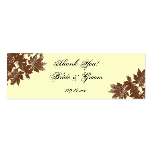 Leaf Stamp Wedding Favor Tag Business Card Templates (front side)