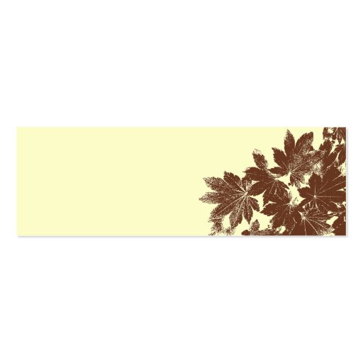 Leaf Stamp Wedding Favor Tag Business Card Templates (back side)