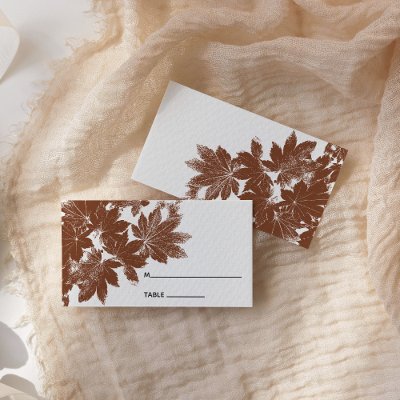 Leaf Stamp Wedding Place Card Business Card Templates by loraseverson