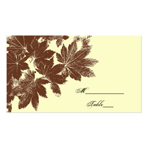 Leaf Stamp Wedding Place Card Business Card Templates (front side)