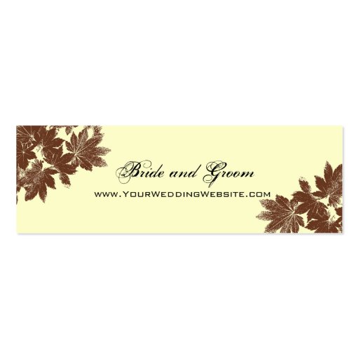 Leaf Stamp Wedding Website Card Business Card (front side)