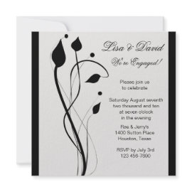 Leaf Swirls Engagement Party Invitation invitation