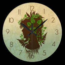 Leaf Woman wall clocks