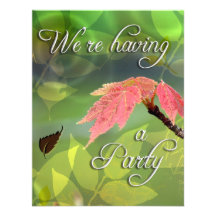 Leafy Affair Party Invitiation Announcement