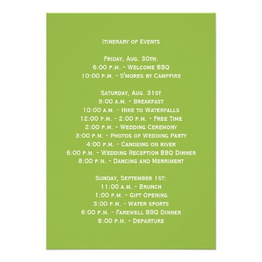 Leafy Branch Camping or Nature Wedding Invitation