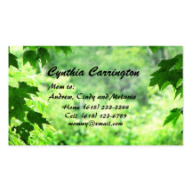 Leafy Mommy Business Card Template