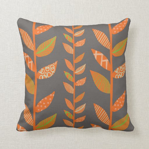 Leafy Patterns Throw Pillow Zazzle