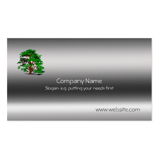 Leafy Tree Metallic template Business Cards (front side)