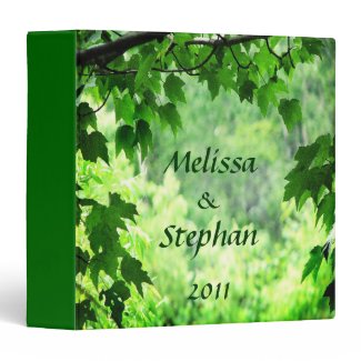 Leafy Wedding Album 3 Ring Binders
