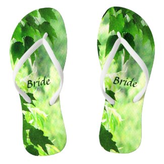 Leafy Wedding Bridal Flip Flops