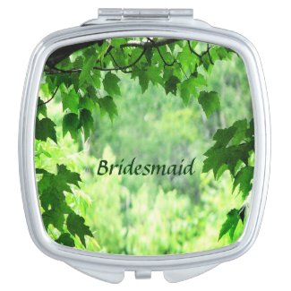 Leafy Wedding Bridesmaid Compact Mirror