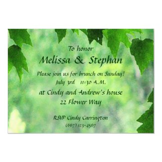 Leafy Wedding Brunch 5x7 Paper Invitation Card