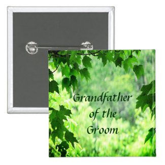 Leafy Wedding Grandfather of the Groom Pin