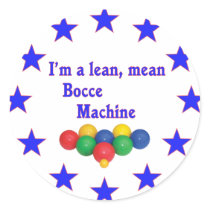 Lean Mean Bocce Machine Round Sticker