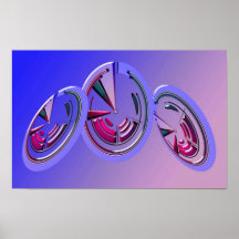 Lean on Techno shapes blue Poster