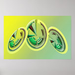 Lean on Techno Shapes yellow posters