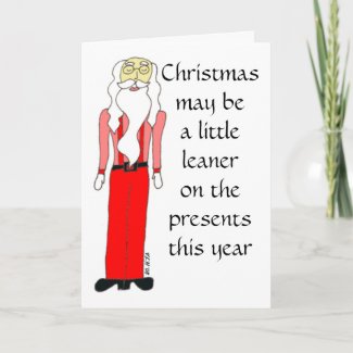 Lean Santa Christmas Greeting Card card