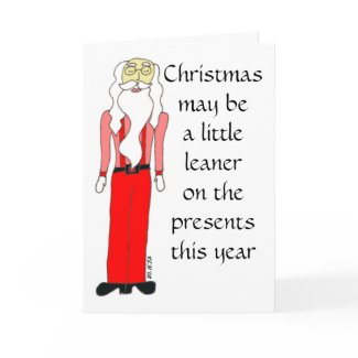 Lean Santa Christmas Greeting Card card