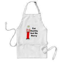 Lean Santa "Eat Healthy And Be Merry" Apron by Victoreeah Lean Santa "Eat Healthy And Be Merry" Apron