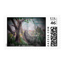 leaning, Bigfoot resting Postage Stamp