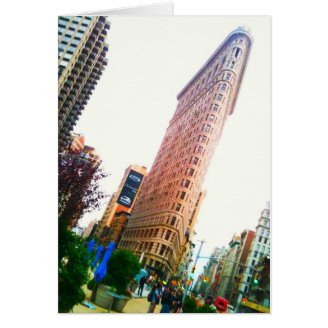 leaning Flatiron Building clear Cards