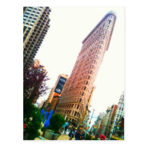 leaning Flatiron Building clear postcards