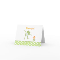 LEAP FROG FROGGY GREEN Folded Thank you note Cards