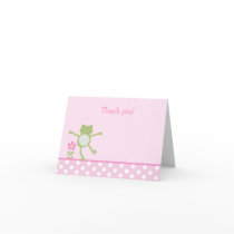 LEAP FROG FROGGY PINK Folded Thank you note Greeting Card