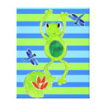 Leap Frog Stripes Boxed Edge Canvas Gallery Wrapped Canvas