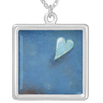 Leap of faith heart Late at Night fun original art necklaces