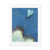 Leap of faith heart Late at Night fun original art postcards